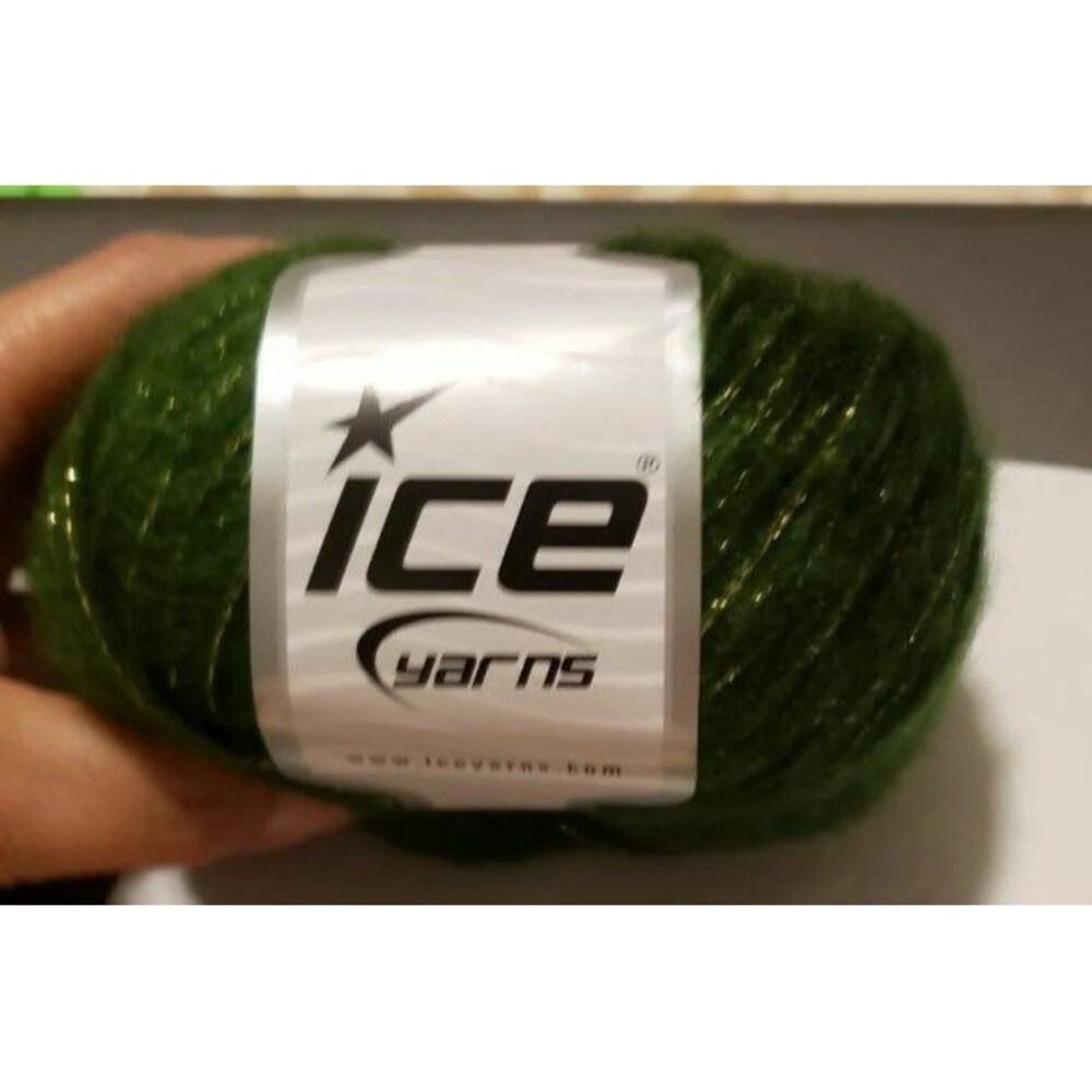 NEW X3 Metallic green gold yarn 50 grams 67% acrylic 33% metallic lurex 3 skeins